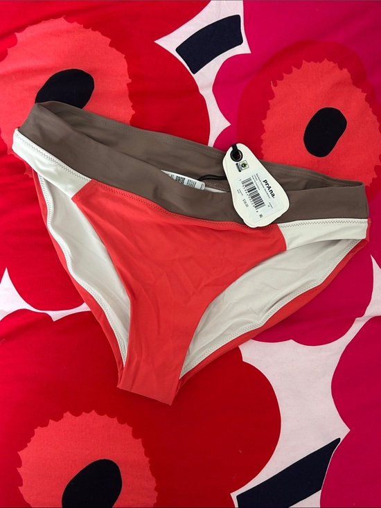 Prana Other - Prana Colorblock Bikini Bottom in Coral, Cream & Taupe